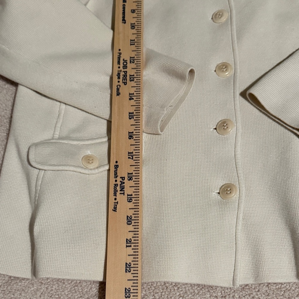 Talbots Woman Petites Cream Button-Up Sweater Cardigan - Picture 6 of 11